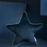 Nobodinoz Aristote Star Velvet Cushion, 40x40 cm, pink bloom color, soft velvet fabric, decorative square cushion for sofa or bed.
