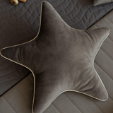 Nobodinoz Aristote Star Velvet Cushion in Bloom Pink, 40x40 cm, soft plush fabric with star pattern for cozy decor
