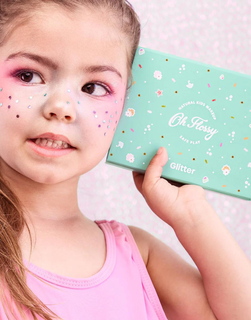 Kids Oh Flossy Under The Sea Glitter Set featuring colorful, glittery accessories for children themed with ocean and sea motifs.