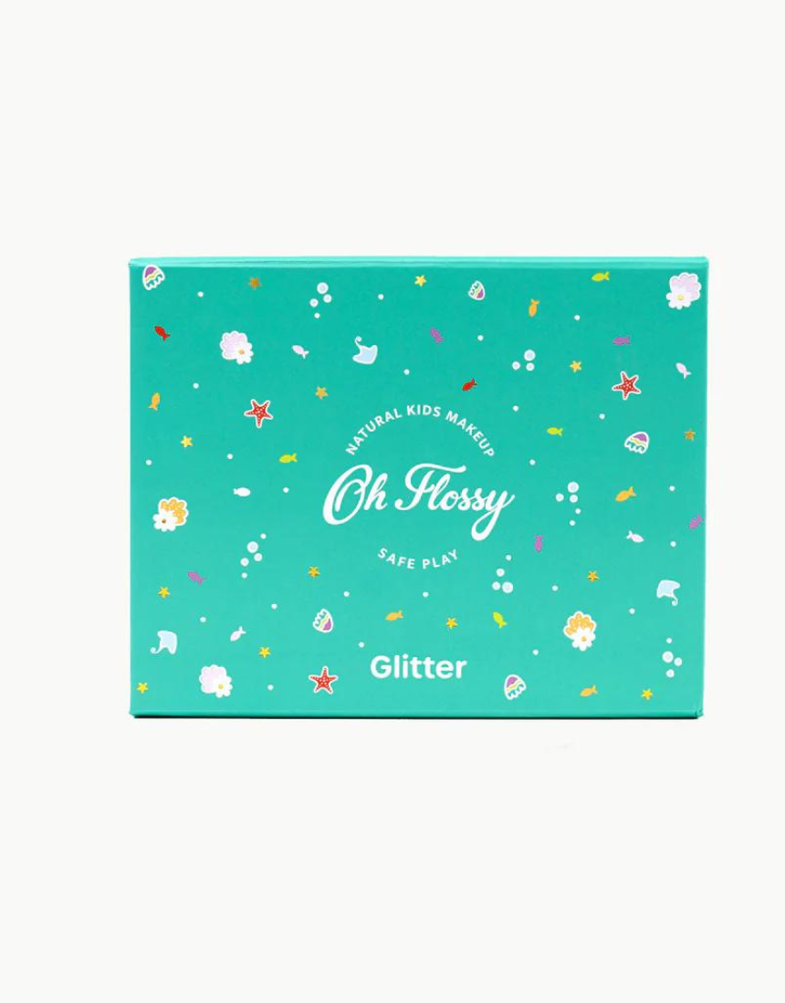 Oh Flossy kids Under The Sea Glitter Set with colorful glitter accessories for children, featuring sea-themed designs and vibrant colors.