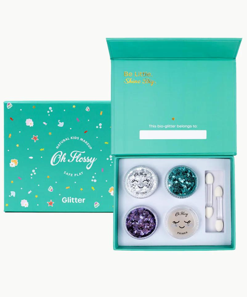 Kids Oh Flossy Under The Sea Glitter Set featuring colorful and sparkly accessories for children.