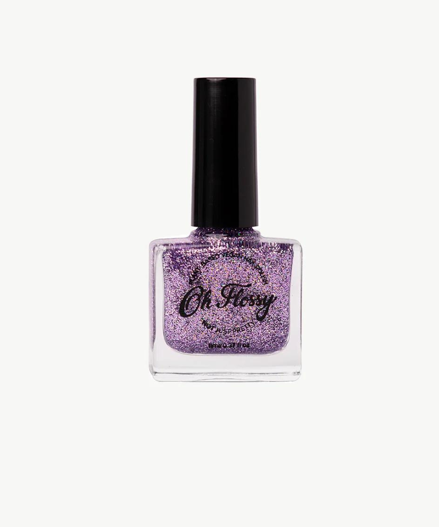 Kids' Oh Flossy nail polish in cream violet, featuring a colorful bottle with playful design for children's nail art.