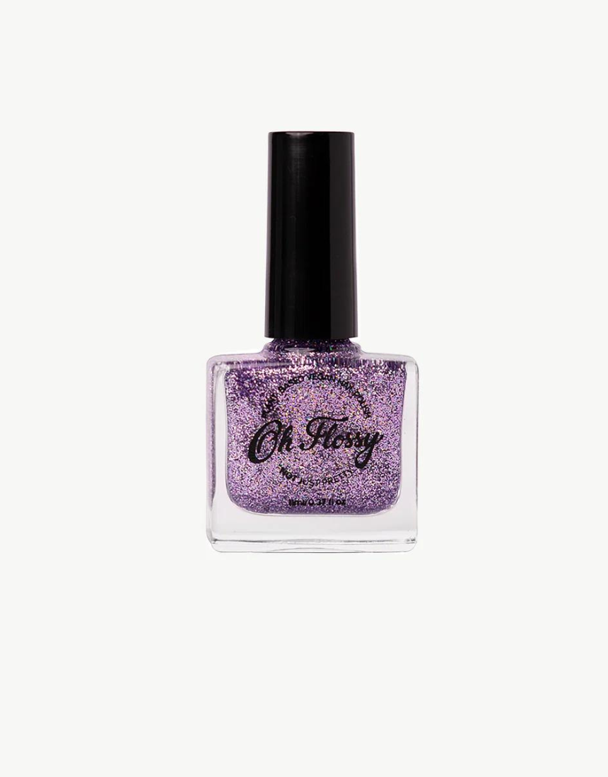 Kids' Oh Flossy nail polish in cream violet, featuring a colorful bottle with playful design for children's nail art.