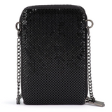 Olga Berg Elton mesh crossbody bag in black with adjustable strap and sleek design for everyday style.