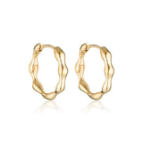 Gold Linda Tahija Organica Hoop Earrings featuring a sleek, modern design with a smooth, polished finish.