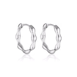 Sterling silver hoop earrings from Linda Tahija's Organica collection, featuring sleek, modern design and polished finish.