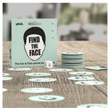 Pikkii Find the Face Party Game showing colorful game cards and face images for fun group play.