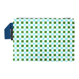 Project Ten checkers zip pouch bag featuring a colorful checkered pattern and a secure zip closure.