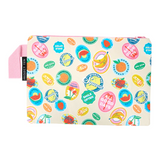 Project Ten fruit stickers zip pouch bag featuring colorful fruit sticker designs and a compact, practical storage solution.