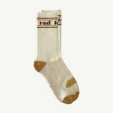 Banabae Rad Teacher organic cotton crew socks with colorful striped pattern, soft and comfortable for everyday wear