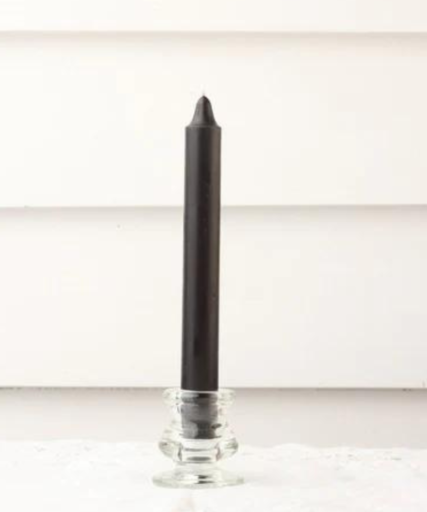 Six River Road Coven dinner candles in a pack, tall white taper candles perfect for elegant table settings and ambiance.
