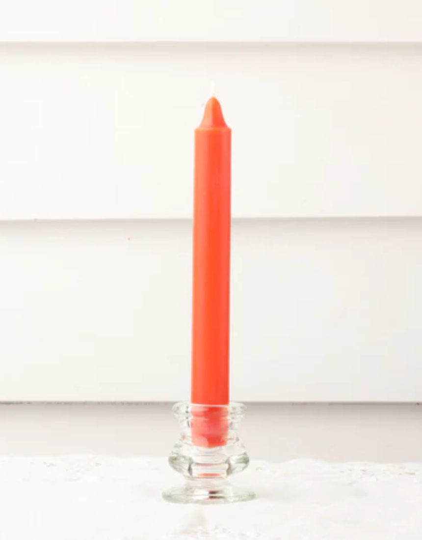 River Road dinner candles 6-pack featuring monarch butterfly designs, elegant wax candles for table decor and special occasions.