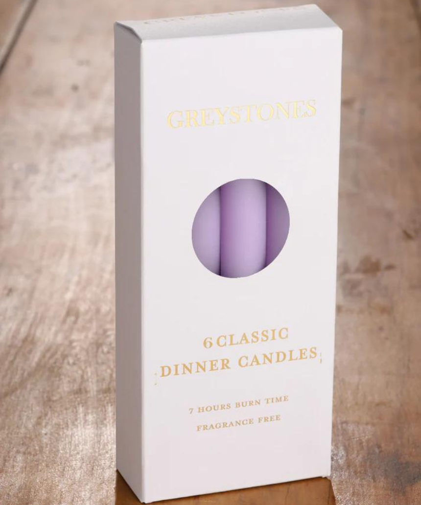 Six River Road Snapdragon dinner candles in a 6-pack, featuring elegant, tapered candle design for dining and decor.