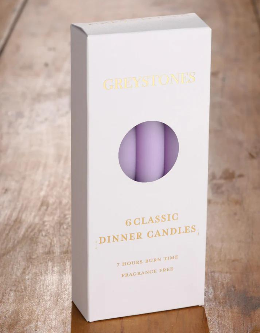 Six River Road Snapdragon dinner candles in a 6-pack, featuring elegant, tapered candle design for dining and decor.