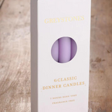 Six River Road Snapdragon dinner candles in a 6-pack, featuring elegant, tapered candle design for dining and decor.