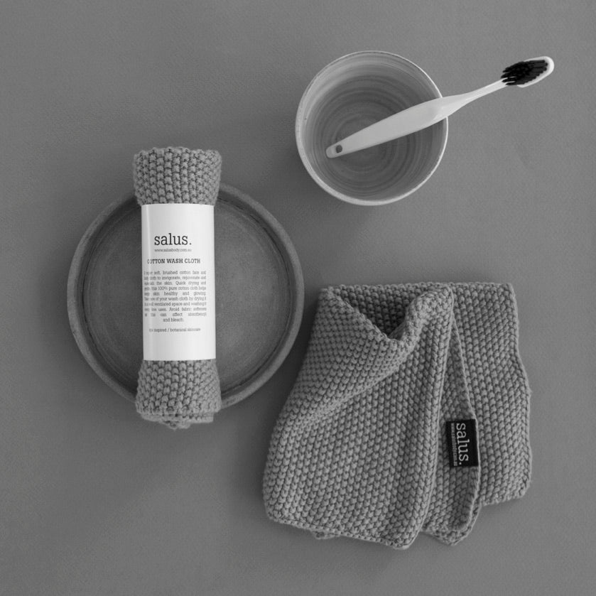Salus Cotton Wash Cloth, soft bath accessory for gentle skin cleansing, made from high-quality cotton fabric.