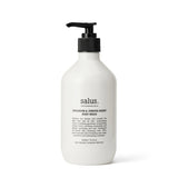 Salus Geranium & Juniper Berry Body Wash in a 500ml bottle, showcasing the natural ingredients and refreshing gel texture.