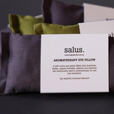 Salus Aromatherapy Eye Pillow in moss green, soft fabric with calming scent, designed for relaxation and eye comfort.
