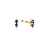 Linda Tahija September birthstone sapphire stud earrings in gold, featuring elegant gemstone settings and classic design.
