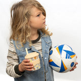 Kids cup by Chino Club, 4oz sports-themed baby chino cup with a playful sports dash design, ideal for young children.