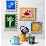 Jones & Co Sunroom Palm Wall Decor stamp featuring a green palm leaf design on textured paper.