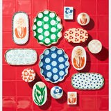 Jones & Co Paradis Pink Medium Box trivet with floral design and wooden base, stylish kitchen accessory for hot dishes.