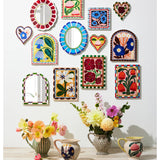 Jones & Co Bloom Nouveau Red Rectangle wall decor featuring vibrant red floral design on a rectangular canvas.