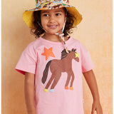 Say It Sister Giddy Up kids sun hat from Halcyon Nights featuring a playful cowboy design and wide brim for sun protection.