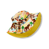 Say It Sister Giddy Up kids sun hat with wide brim and playful cow print design for sun protection and fun outdoor wear.