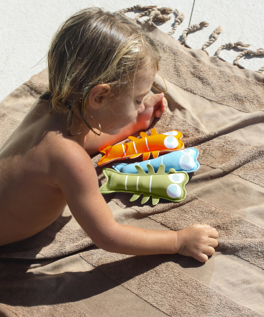 Sunnylife Dive Buddies Sonny the Sea Creature plush toy with bright colors and soft fabric for kids.