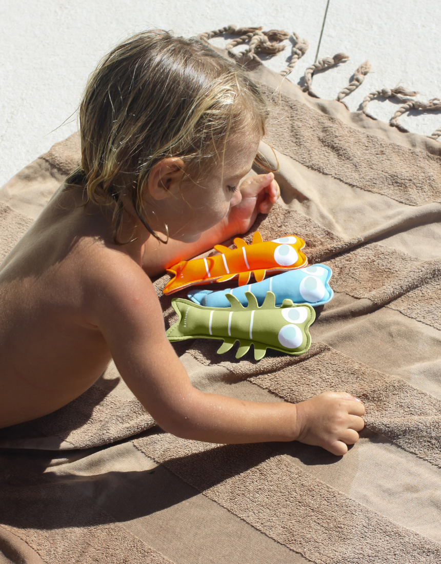 Sunnylife Dive Buddies Sonny the Sea Creature plush toy with bright colors and soft fabric for kids.