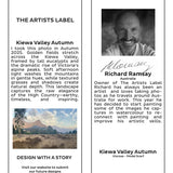 The Artists Label Kiewa Valley Autumn Scarf featuring vibrant fall colors and a soft, lightweight fabric design.