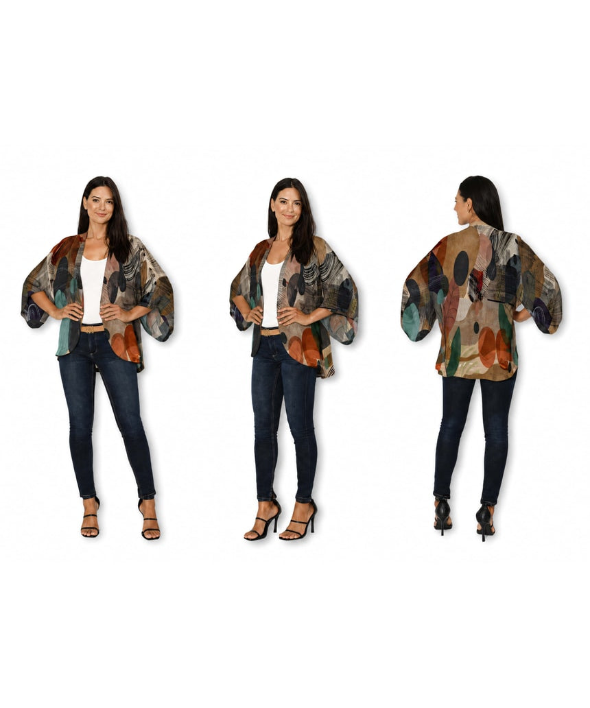 Silk kimono by The Artists Label featuring a flowing design with intricate patterns, perfect for elegant, stylish wear.