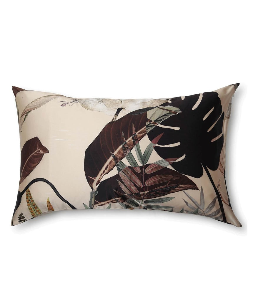 Silk pillowcase from The Artists Label featuring a Radio Garden design, soft and smooth fabric for comfortable sleep.