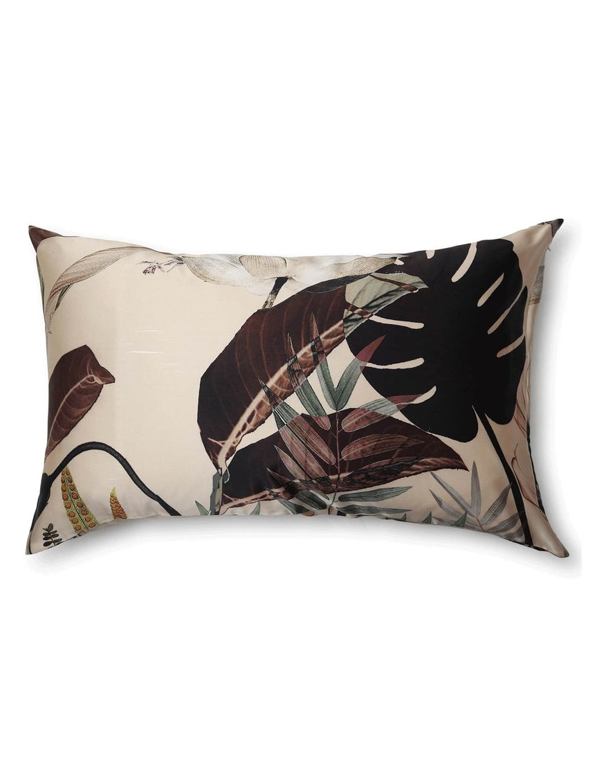 Silk pillowcase from The Artists Label featuring a Radio Garden design, soft and smooth fabric for comfortable sleep.