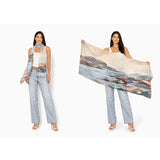 The Artists Label Coastal Mist viscose modal scarf featuring soft, flowing fabric with a subtle coastal-inspired pattern.