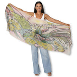 Wattle Blossom Wool Scarf by The Artists Label, soft and patterned wool accessory displayed flat.