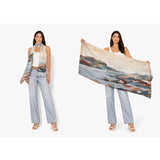 Wool scarf by The Artists Label in Coastal Mist color, featuring soft fabric and stylish design, displayed draped on a neutral background.