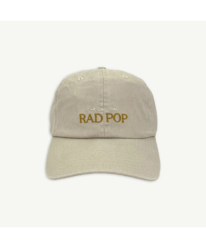 Banabae Rad Pop baseball cap in stone color, featuring a classic curved brim and adjustable strap, casual streetwear style.