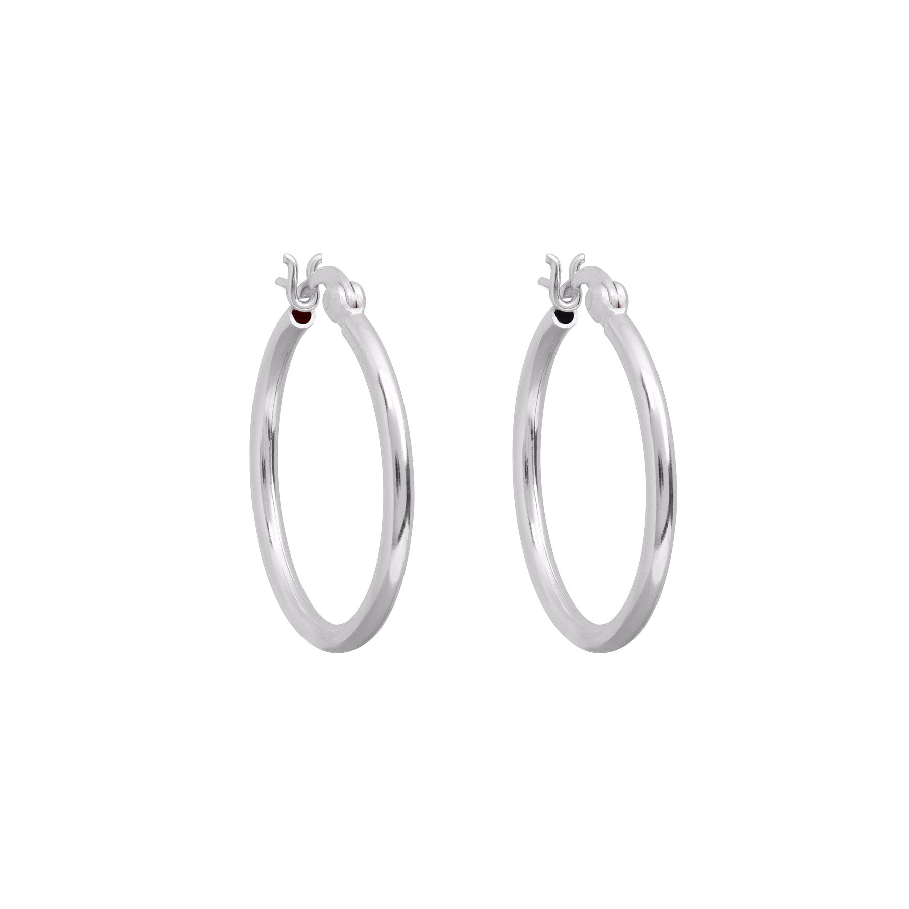 Linda Tahija sterling silver hoop earrings featuring a sleek, tube-shaped design for a modern, elegant look.