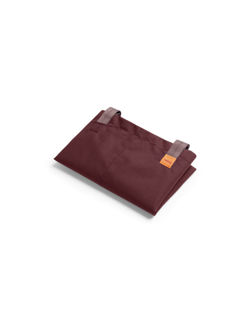 Bellroy Market Tote in Burgundy, a stylish and spacious leather shoulder bag with sturdy straps and sleek design.