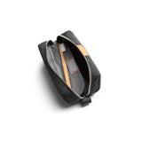 Bellroy Slate toiletry kit with multiple compartments showing durable fabric and zipper closure for travel organization.
