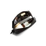 Bellroy black toiletry kit with zipper closure and multiple compartments for organizing grooming essentials.