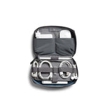 Bellroy Tech Kit in black, compact organizer with multiple compartments for cables, chargers, and electronic accessories.