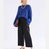 Elk Agna Sweater in deep cobalt, cozy knitted clothing with a stylish fit, perfect for casual wear.
