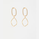 Gold Elk Boden Drop Earring featuring a sleek, curved design with a polished finish and elegant drop style.