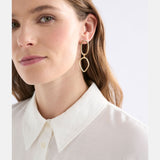 Elk Boden drop earrings in gold featuring sleek, modern design with a smooth, elongated shape and polished finish.