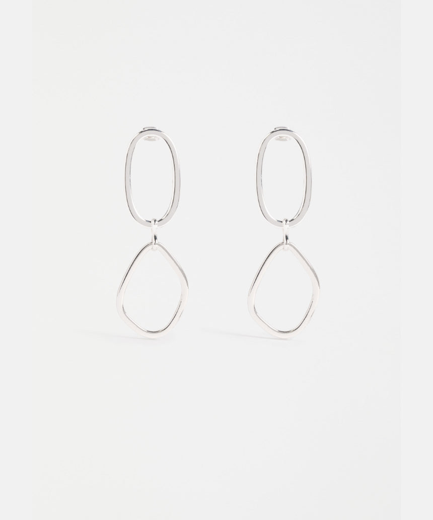 Silver Elk Boden Drop Earring featuring sleek, minimalist design with a modern drop silhouette on a plain background.