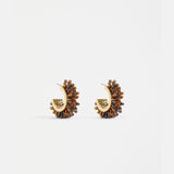 Elk Karan small hoop earrings in tortoiseshell with gold-tone accents, showcasing a stylish and lightweight jewelry design.