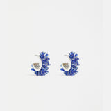 Elk Karan Small Hoop Earring in denim fabric, showcasing a stylish, lightweight hoop design with denim texture.